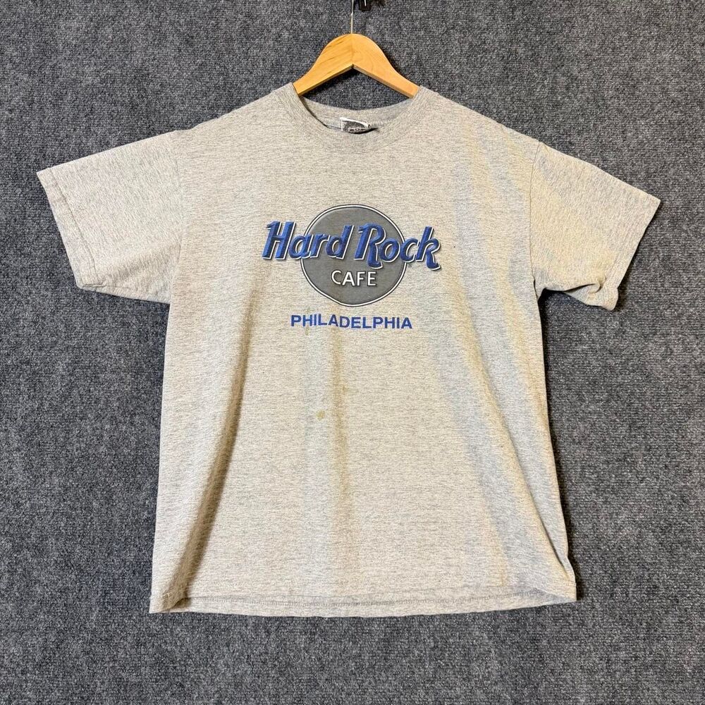 Vintage 1990’s Hard Rock Cafe Philadelphia t-shirt with blue Hard Rock CAFE SZ L